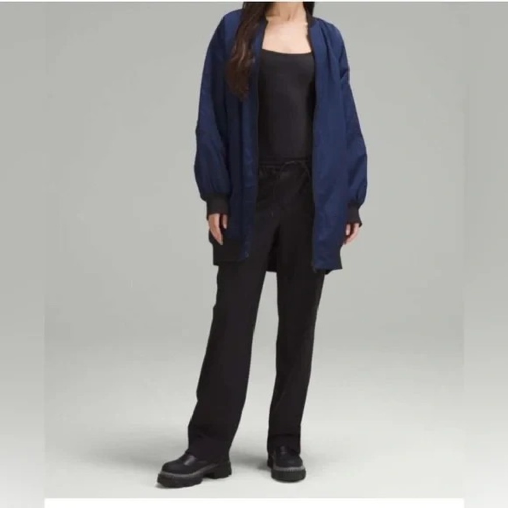 lululemon Oversized Nonstop‎ Bomber Jacket Reversible Navy Black Women's 12